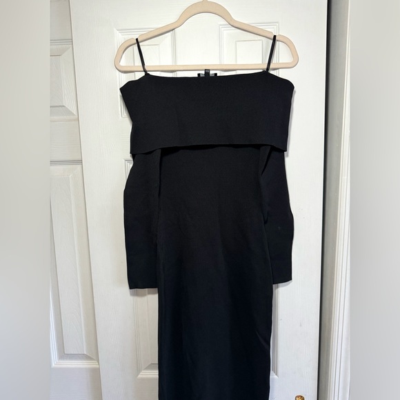 NWOT‼️REVOLVE - BARDOT Off Shoulder Knit Dress in Black (Size M) - Picture 5 of 13